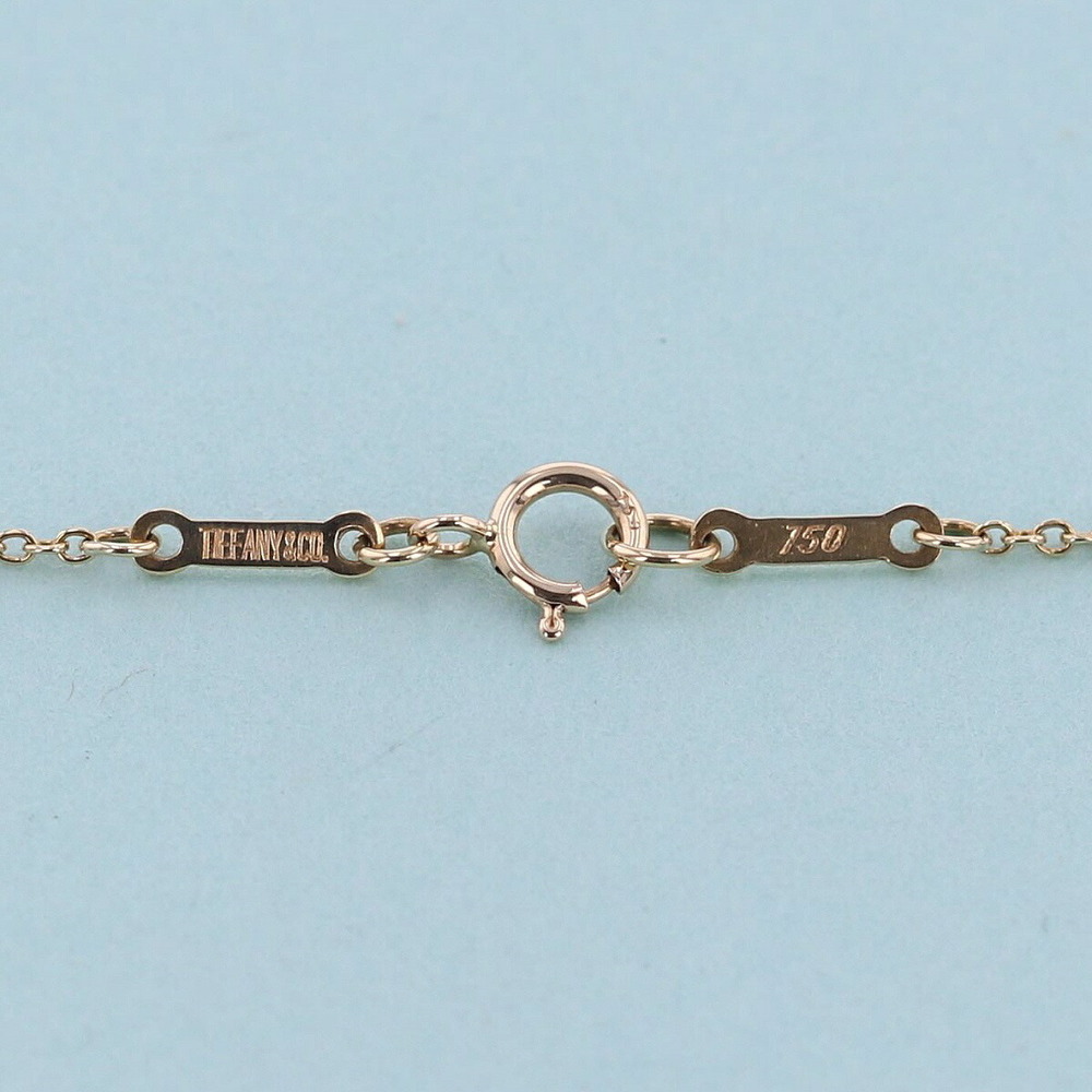 Tiffany Open Heart 5P Diamond Necklace Yellow Gold